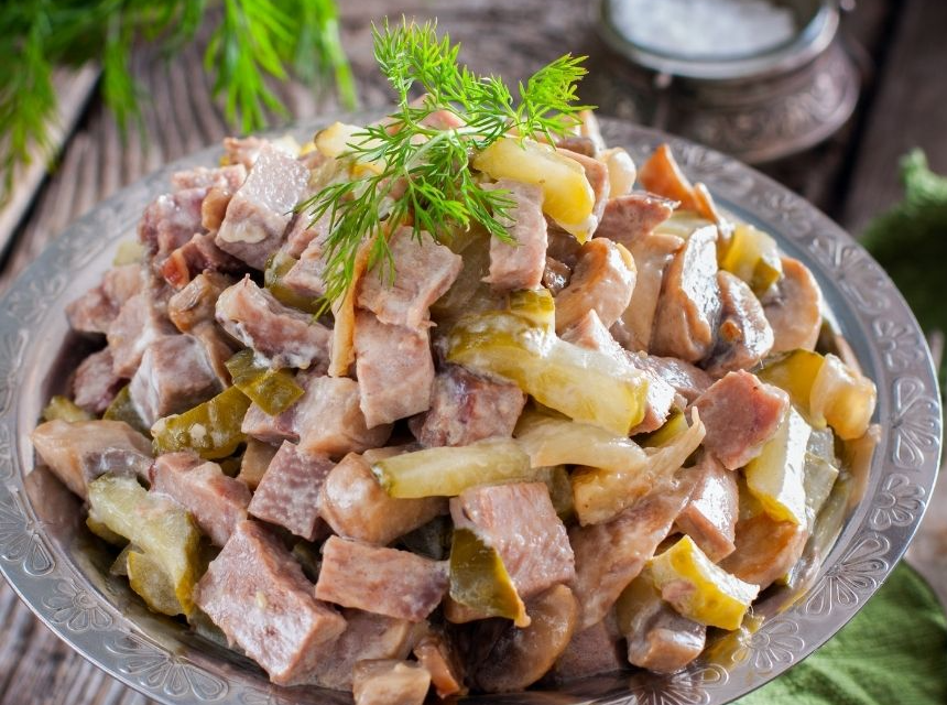 салат с языком